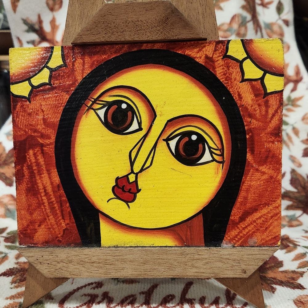 Vibrant Yellow and Red Abstract Art Piece